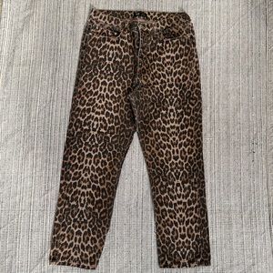 ZARA Cheetah Print Mom fit Jeans